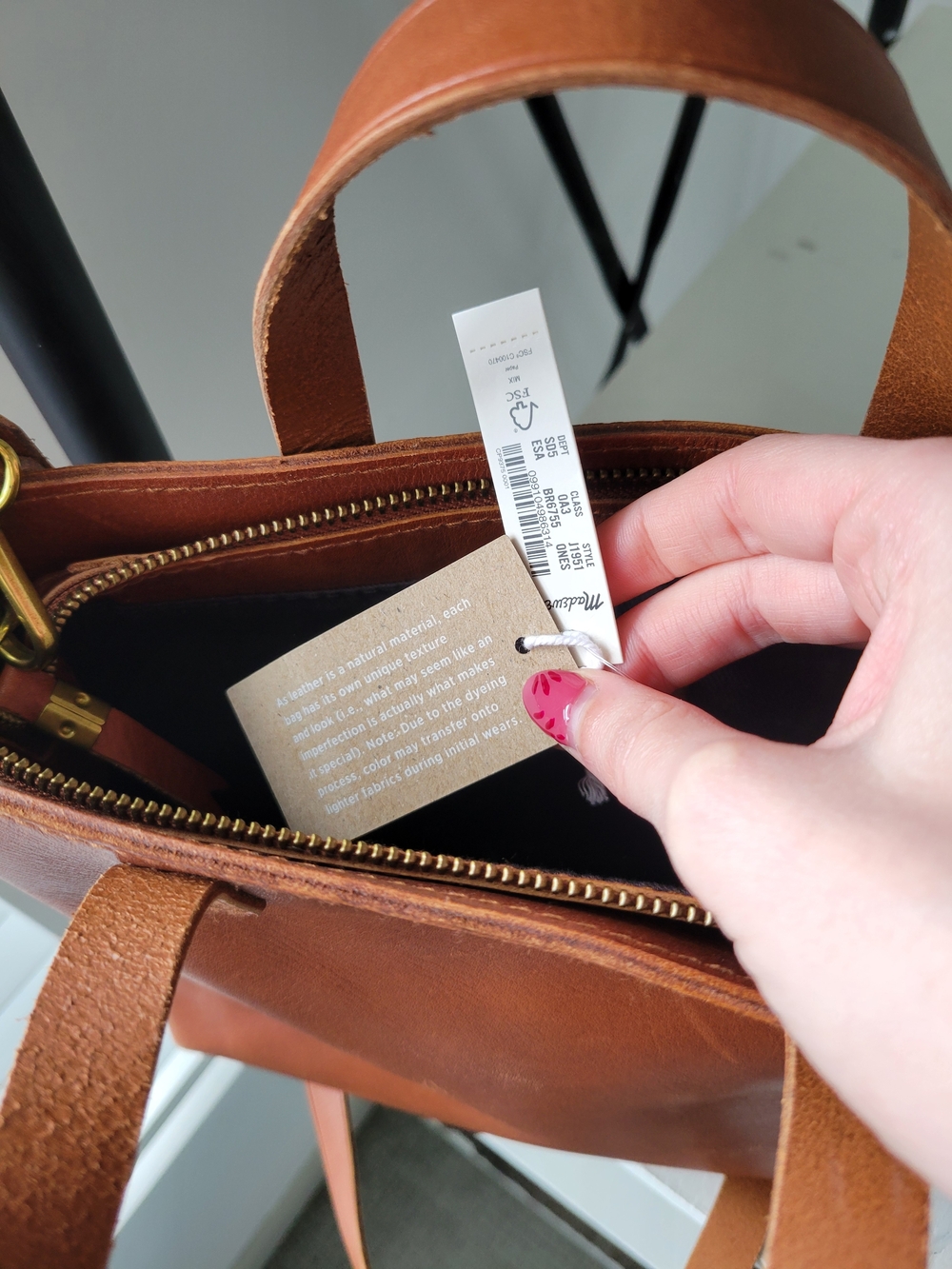 Madewell Leather Tote in Chestnut Brown - Picture 3 of 4